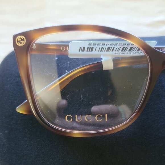 NEW & AUTHENTIC EYEGLASSES GUCCI MODEL 0026O, COLOR HAVANA-TOR, 53-17-140, - Picture 2 of 3